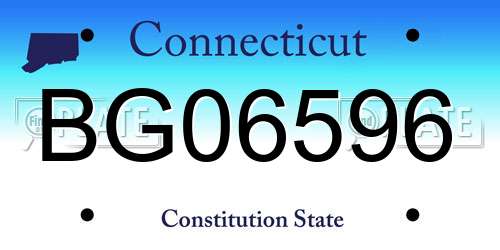 BG06596 Connecticut License Plate