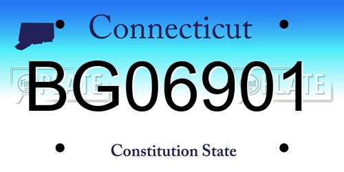 BG06901 Connecticut License Plate