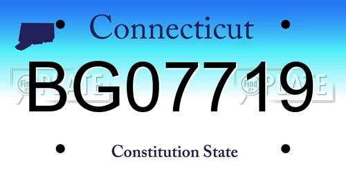 BG07719 Connecticut License Plate