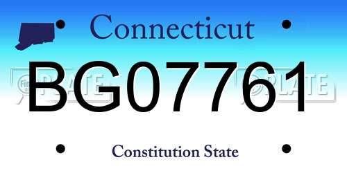 BG07761 Connecticut License Plate
