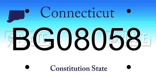 BG08058 Connecticut License Plate