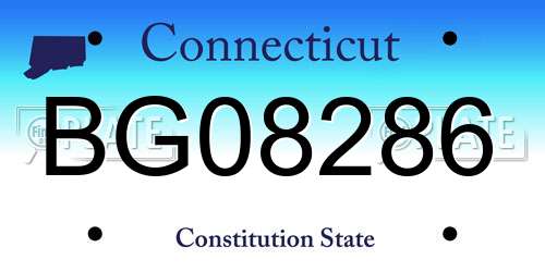 BG08286 Connecticut License Plate