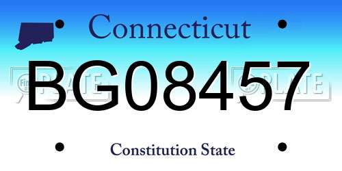 BG08457 Connecticut License Plate
