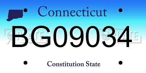 BG09034 Connecticut License Plate