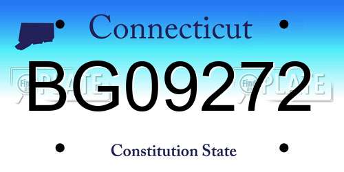 BG09272 Connecticut License Plate