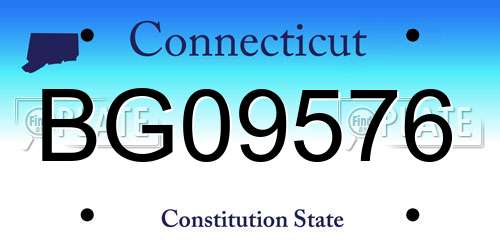 BG09576 Connecticut License Plate