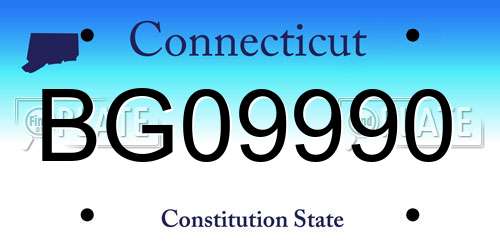 BG09990 Connecticut License Plate
