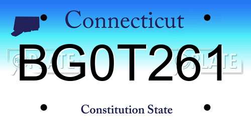 BG0T261 Connecticut License Plate