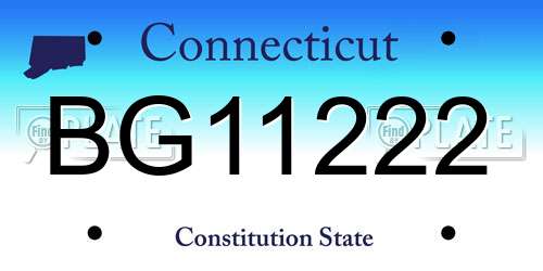 BG11222 Connecticut License Plate