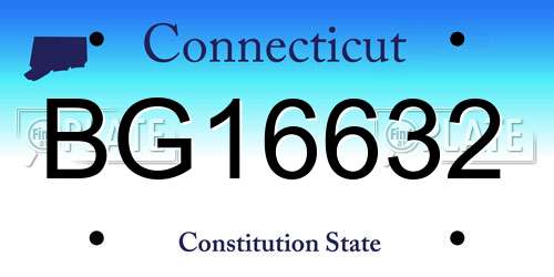 BG16632 Connecticut License Plate