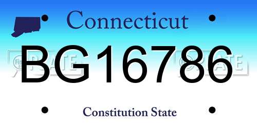 BG16786 Connecticut License Plate