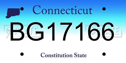 BG17166 Connecticut License Plate
