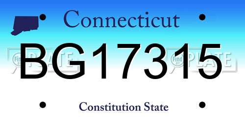 BG17315 Connecticut License Plate
