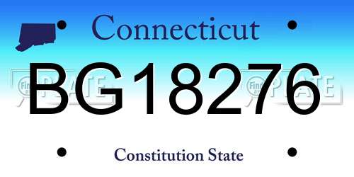 BG18276 Connecticut License Plate