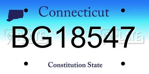 BG18547 Connecticut License Plate