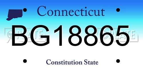 BG18865 Connecticut License Plate