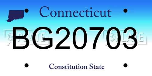BG20703 Connecticut License Plate