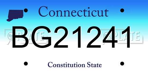 BG21241 Connecticut License Plate