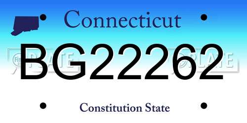 BG22262 Connecticut License Plate