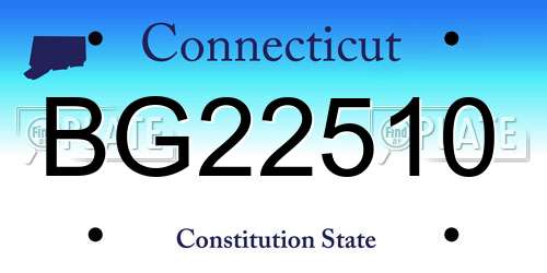 BG22510 Connecticut License Plate