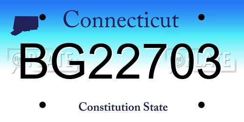 BG22703 Connecticut License Plate