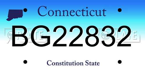 BG22832 Connecticut License Plate