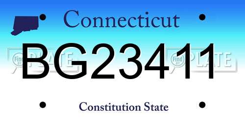 BG23411 Connecticut License Plate