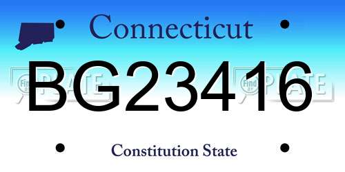 BG23416 Connecticut License Plate