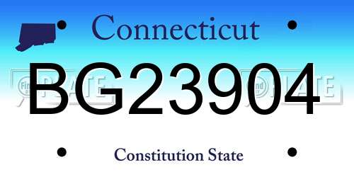 BG23904 Connecticut License Plate