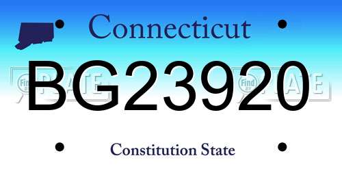 BG23920 Connecticut License Plate