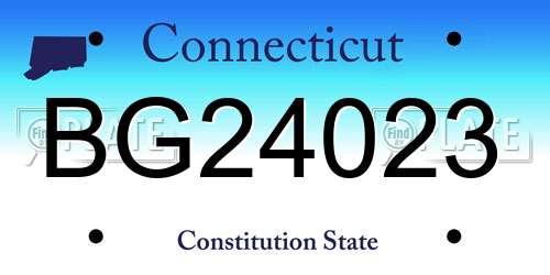 BG24023 Connecticut License Plate