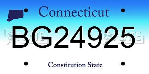 BG24925 Connecticut License Plate