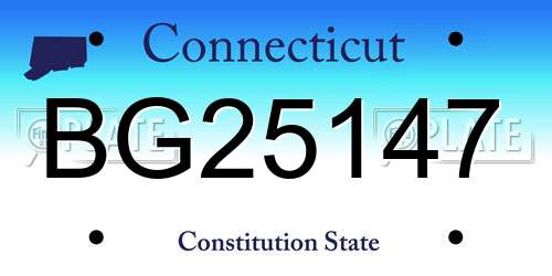 BG25147 Connecticut License Plate