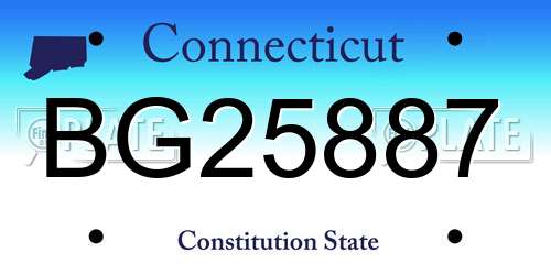 BG25887 Connecticut License Plate