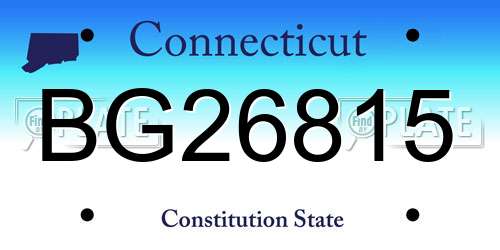 BG26815 Connecticut License Plate