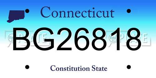 BG26818 Connecticut License Plate