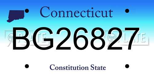 BG26827 Connecticut License Plate