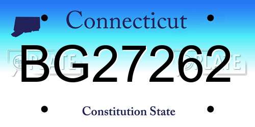 BG27262 Connecticut License Plate