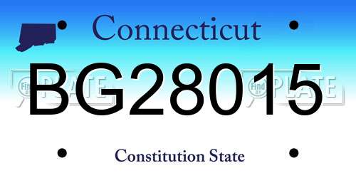 BG28015 Connecticut License Plate