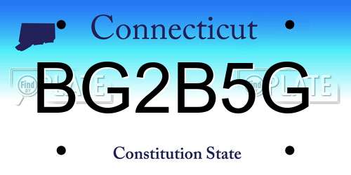 BG2B5G Connecticut License Plate