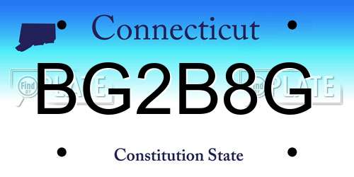 BG2B8G Connecticut License Plate