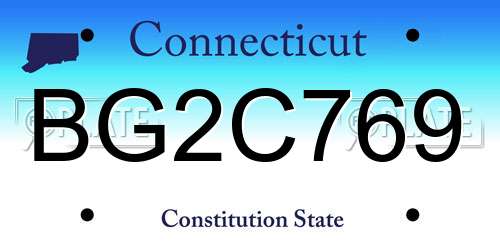BG2C769 Connecticut License Plate