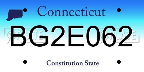 BG2E062 Connecticut License Plate