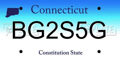 BG2S5G Connecticut License Plate