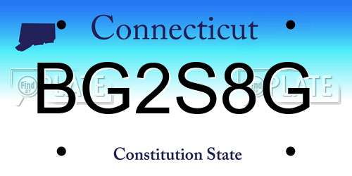 BG2S8G Connecticut License Plate