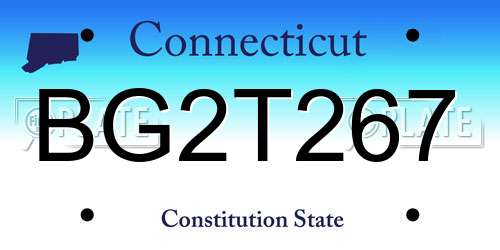 BG2T267 Connecticut License Plate