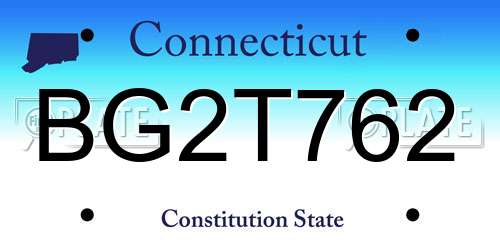 BG2T762 Connecticut License Plate