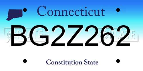 BG2Z262 Connecticut License Plate