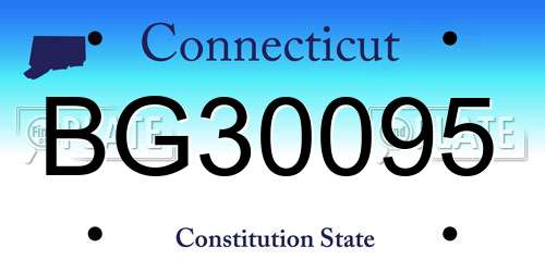 BG30095 Connecticut License Plate