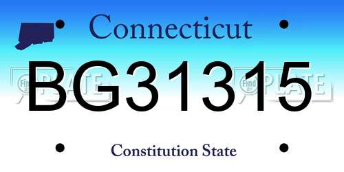 BG31315 Connecticut License Plate